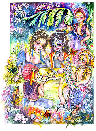 Krishna and Balarama Have Lunch with Their Friends