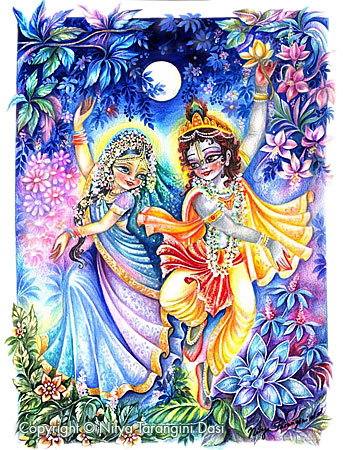Radha and Krishna Dance in the Moonlight