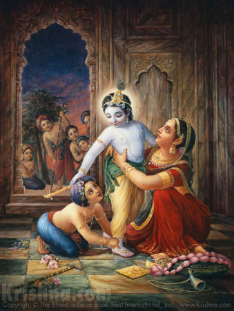 Mother Yasoda Dresses Krishna