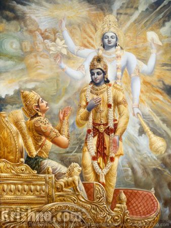 Krishna Reveals His Two-Armed Form To Arjuna