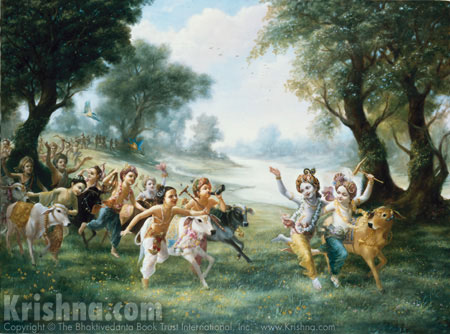 Krishna, Balarama, and Their Friends Enter the Forest