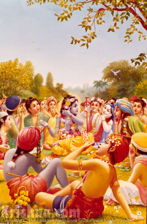 Krishna And The Cowherd Boys Take Their Lunch