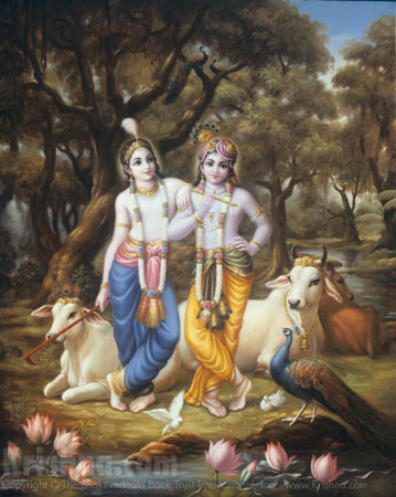 Krishna and Balarama in Vrindavana