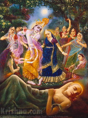 Chaitanya Mahaprabhu Dreams Of Krishna Performing His Rasa Dance