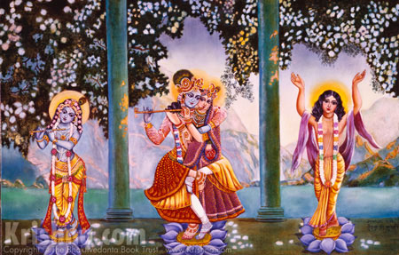 Krishna, Radha-Krishna, and Chaitanya