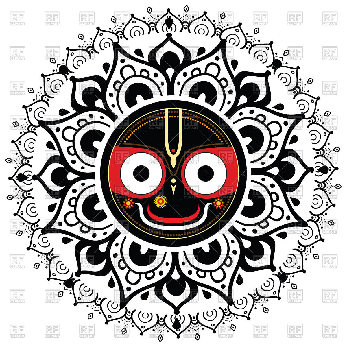 jagannath-jagannatha-indian-god-of-the-universe-in-round-ornament-Download-Royalty-free-Vector-File-EPS-103392