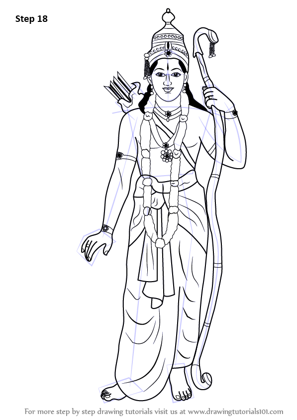 how-to-draw-lord-rama-step-18