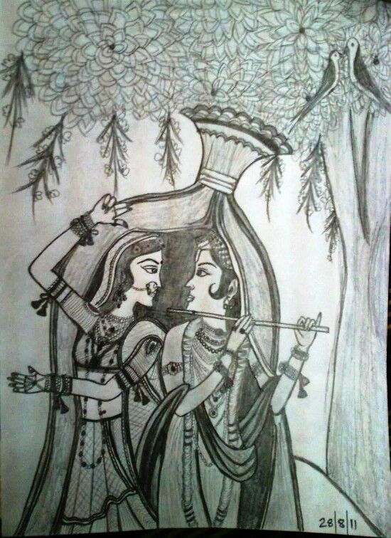 Buy The Beloved of All Souls, Child Krishna With Mother, Mother and Child.  Original Pencil Drawing..baby Krishna Online in India - Etsy