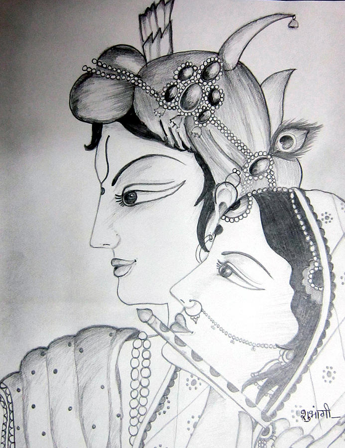 Radha Krishna Picture Drawing - Drawing Skill