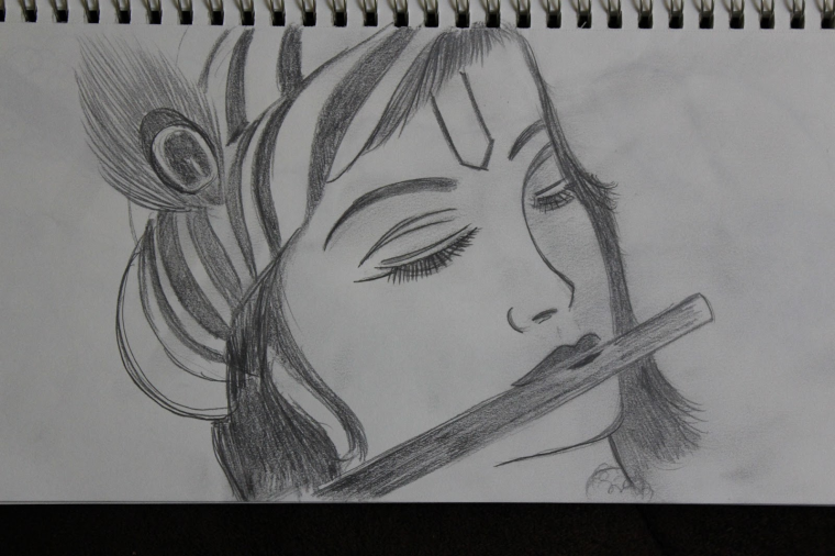 Lord Krishna Pencil Sketches A Mythology Blog