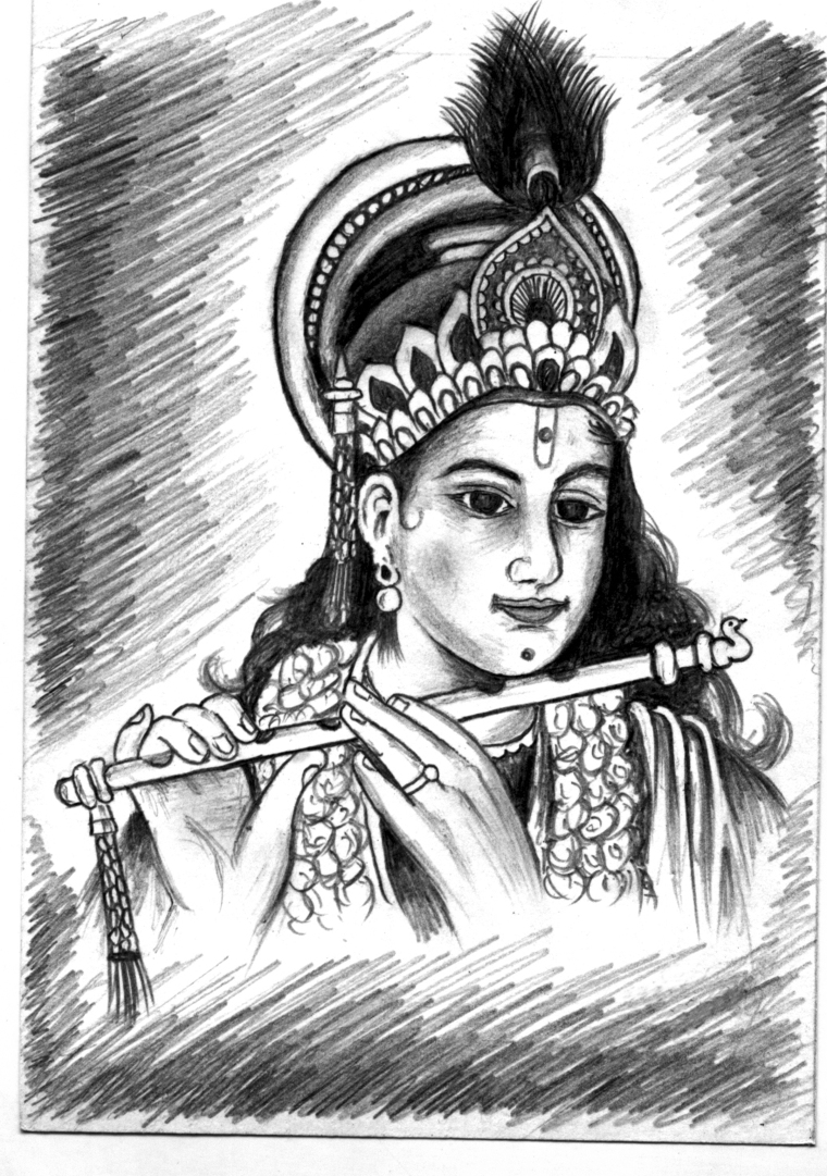 Lord Krishna Pencil Sketches A MYTHOLOGY BLOG