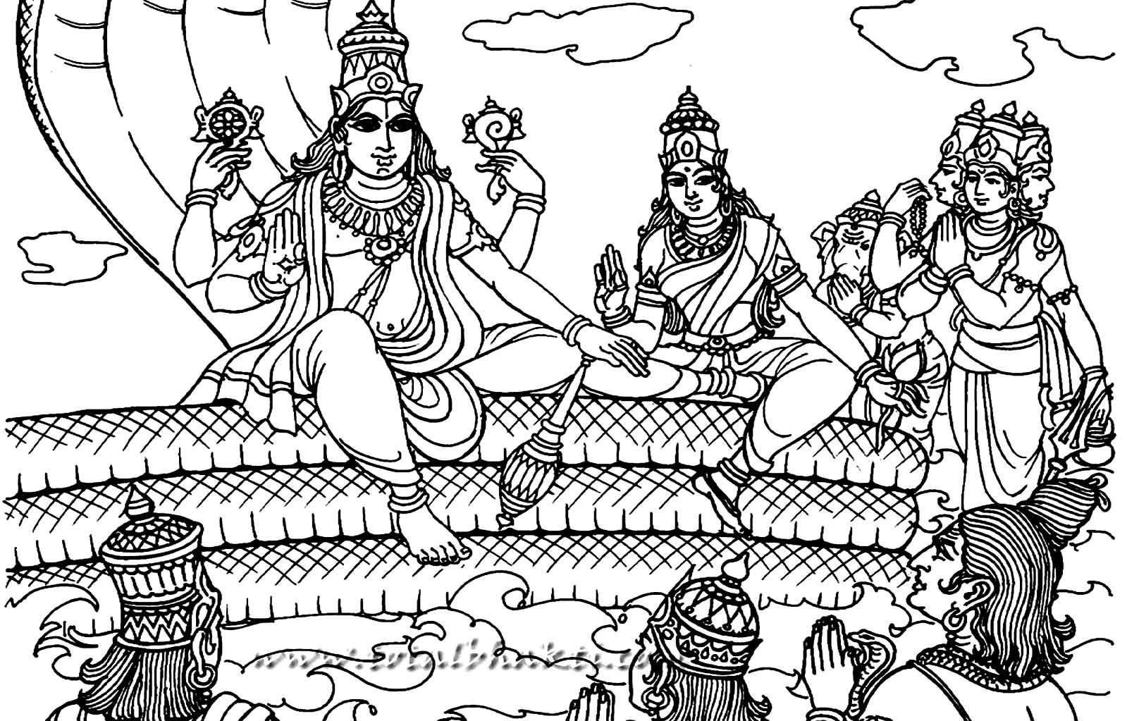 How to Draw LORD VISHNU DRAWING step by step - YouTube
